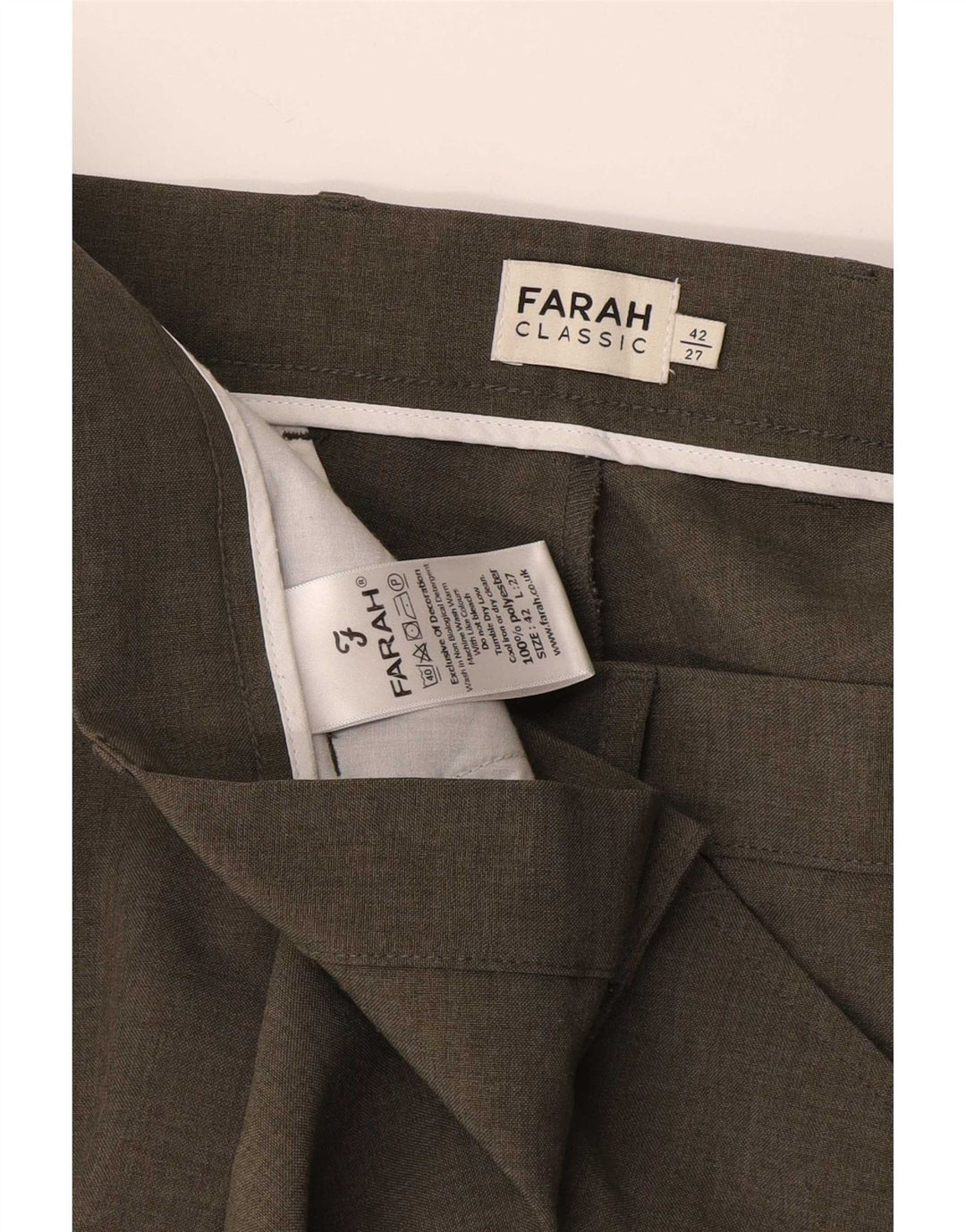 Farah Herre tilspidsede Casual Bukser W42 L27 Khaki Polyester