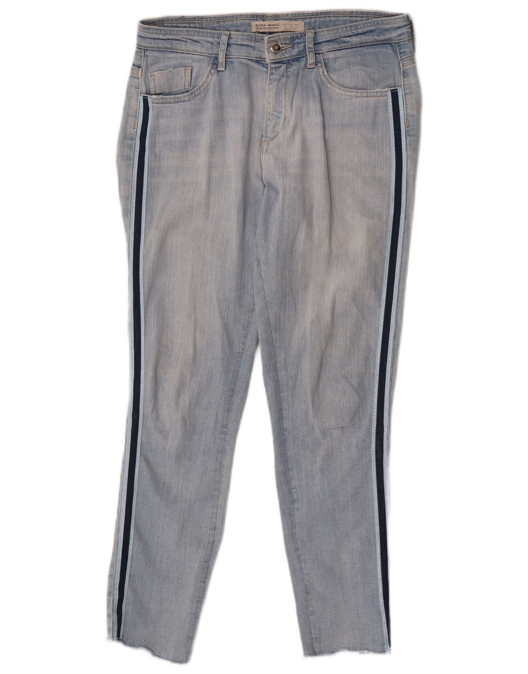 Zara Dame Slim Jeans EU 38 Small W28 L27 Blue Colourblock