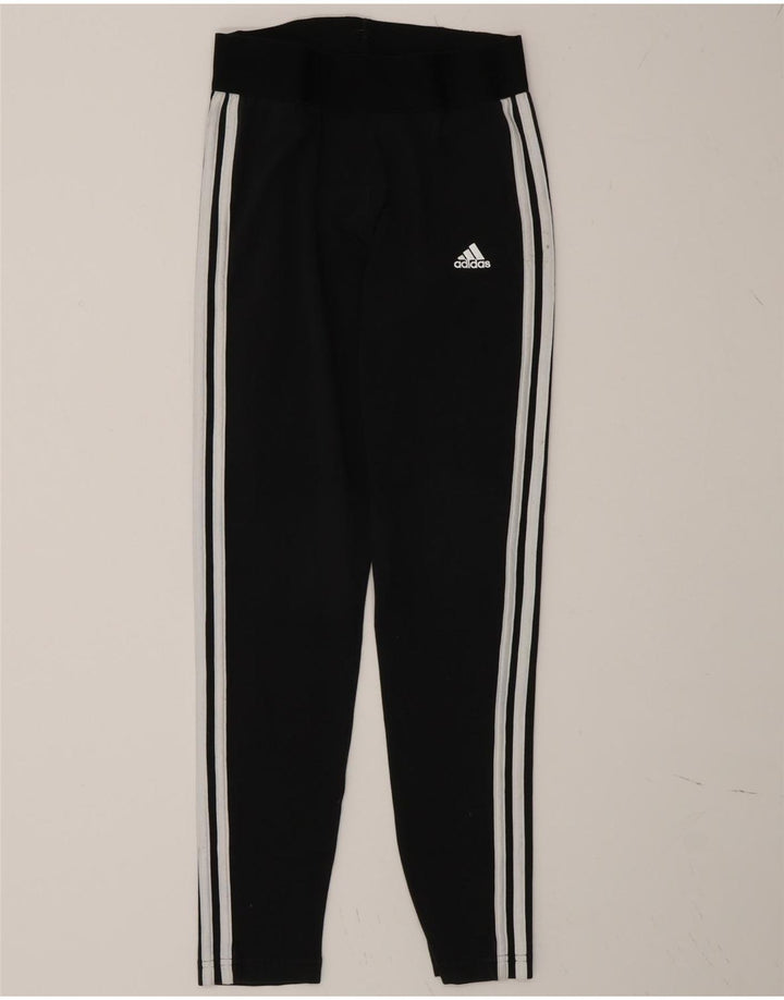 Adidas Dame Leggings UK 12/14 Medium Sort Bomuld