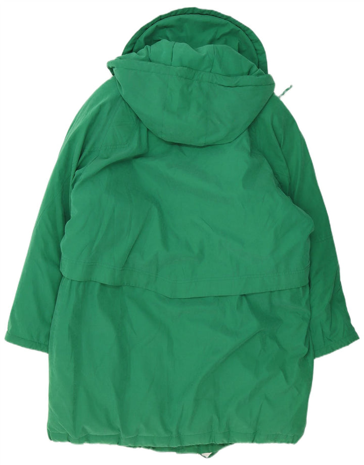 VINTAGE Dame Oversized Polstret Frakke EU 42 Large Green Polyester