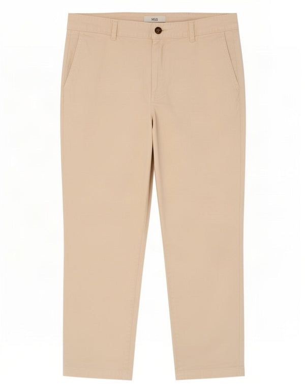 Marks & Spencer Womens Straight Chino Trousers UK 14 Large W34 L29 White