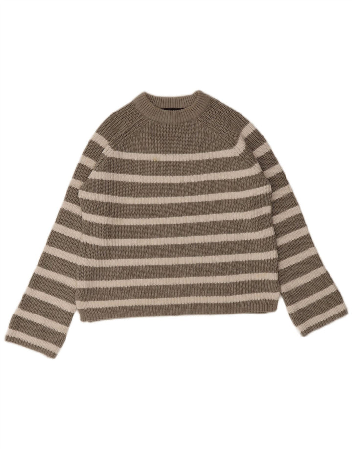 Marks & Spencer Dame sweater med rund hals DK 10 Små grå stribet