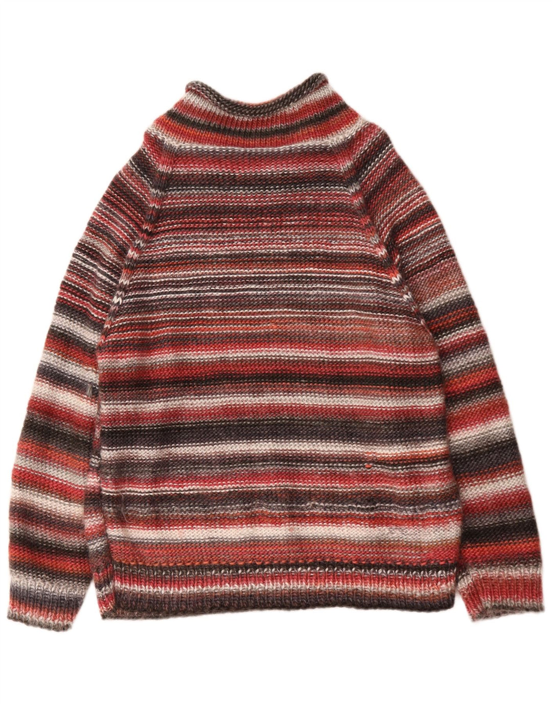 Vintage Herre Turtle Neck Jumper Sweater Medium Flerfarvet Stribet