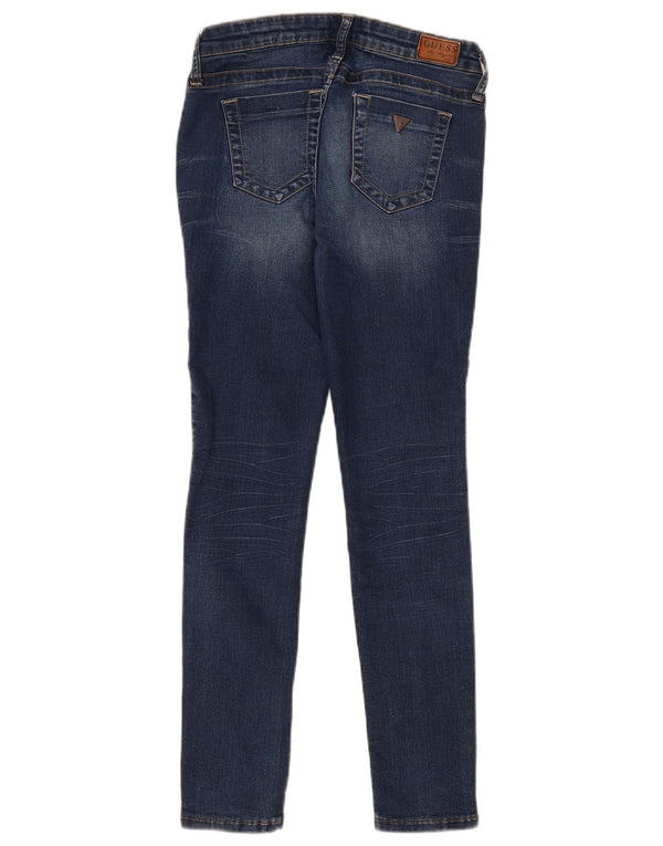 Guess Womens Power Low Waist Super Skinny Jeans W25 L29 Blå Bomuld