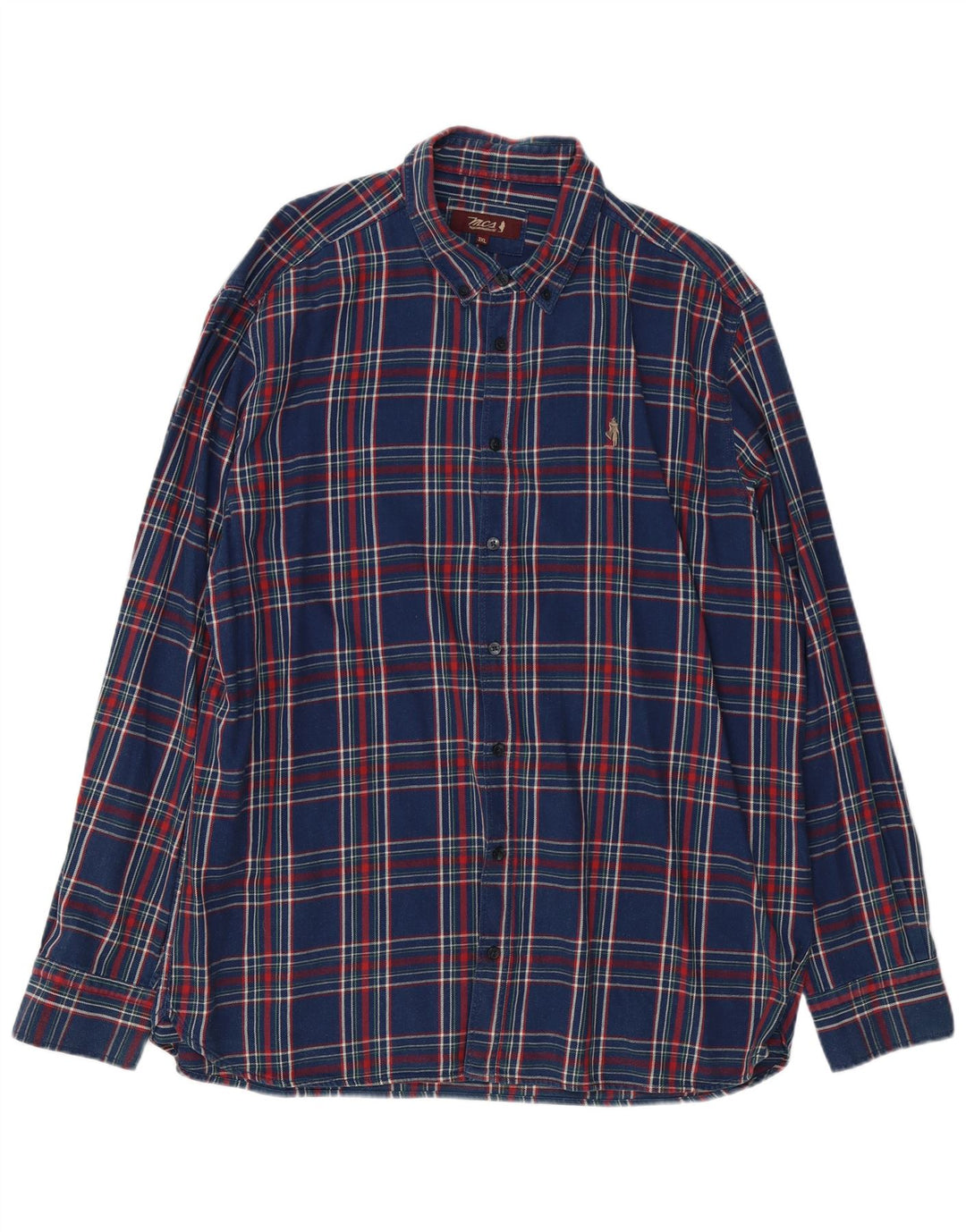MARLBORO CLASSICS Flanelskjorte til mænd 3XL Navyblå Plaid Bomuld