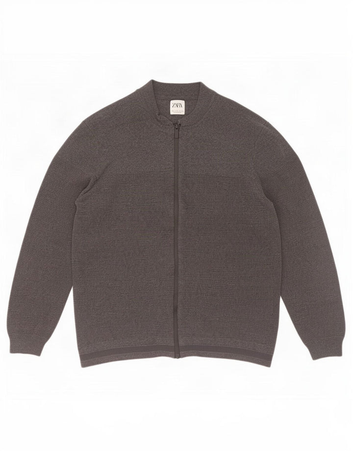Zara Herre Cardigan Sweater XL Grå