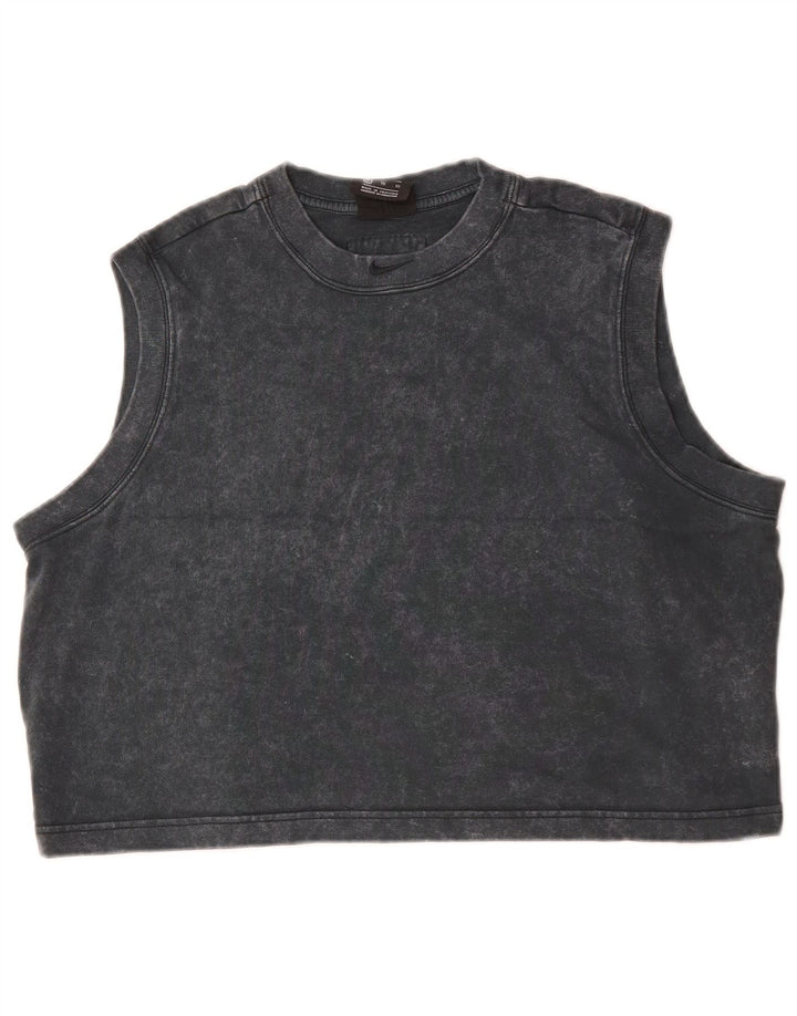 NIKE Womens Crop Vest Top UK 18 XL Grå Bomuld