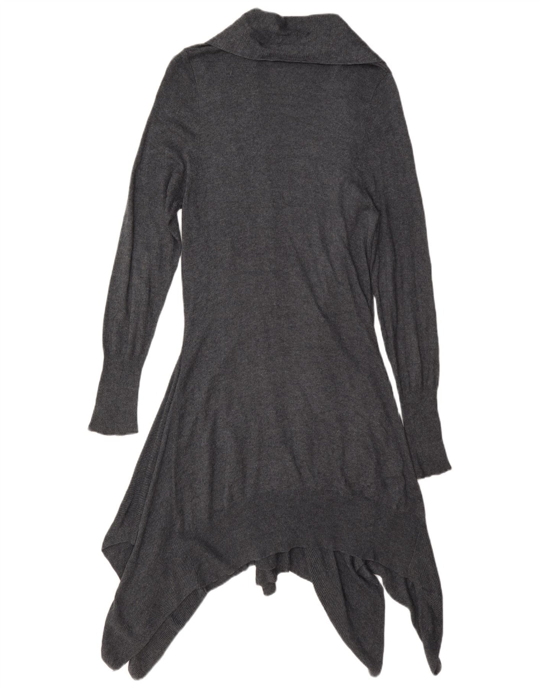 Marks & Spencer Dame Asymmetrisk Cardigan Sweater UK 14 Medium Grey