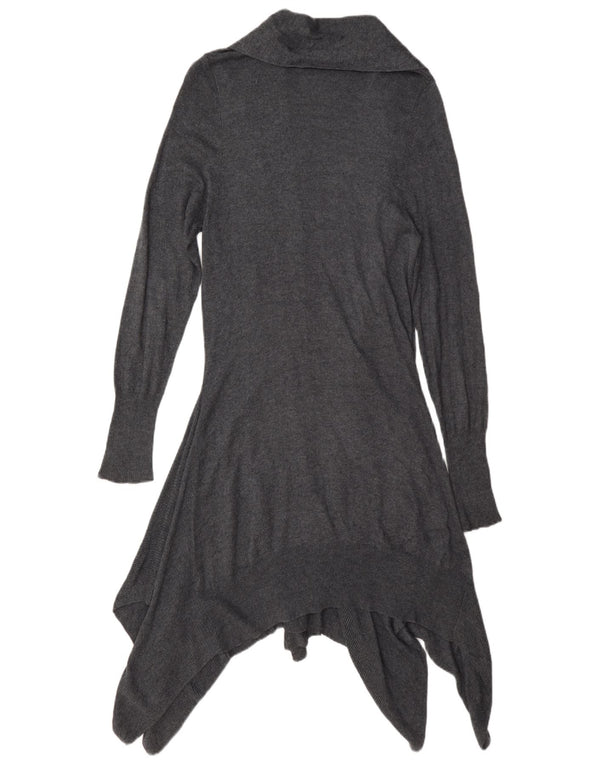 Marks & Spencer Dame Asymmetrisk Cardigan Sweater UK 14 Medium Grey