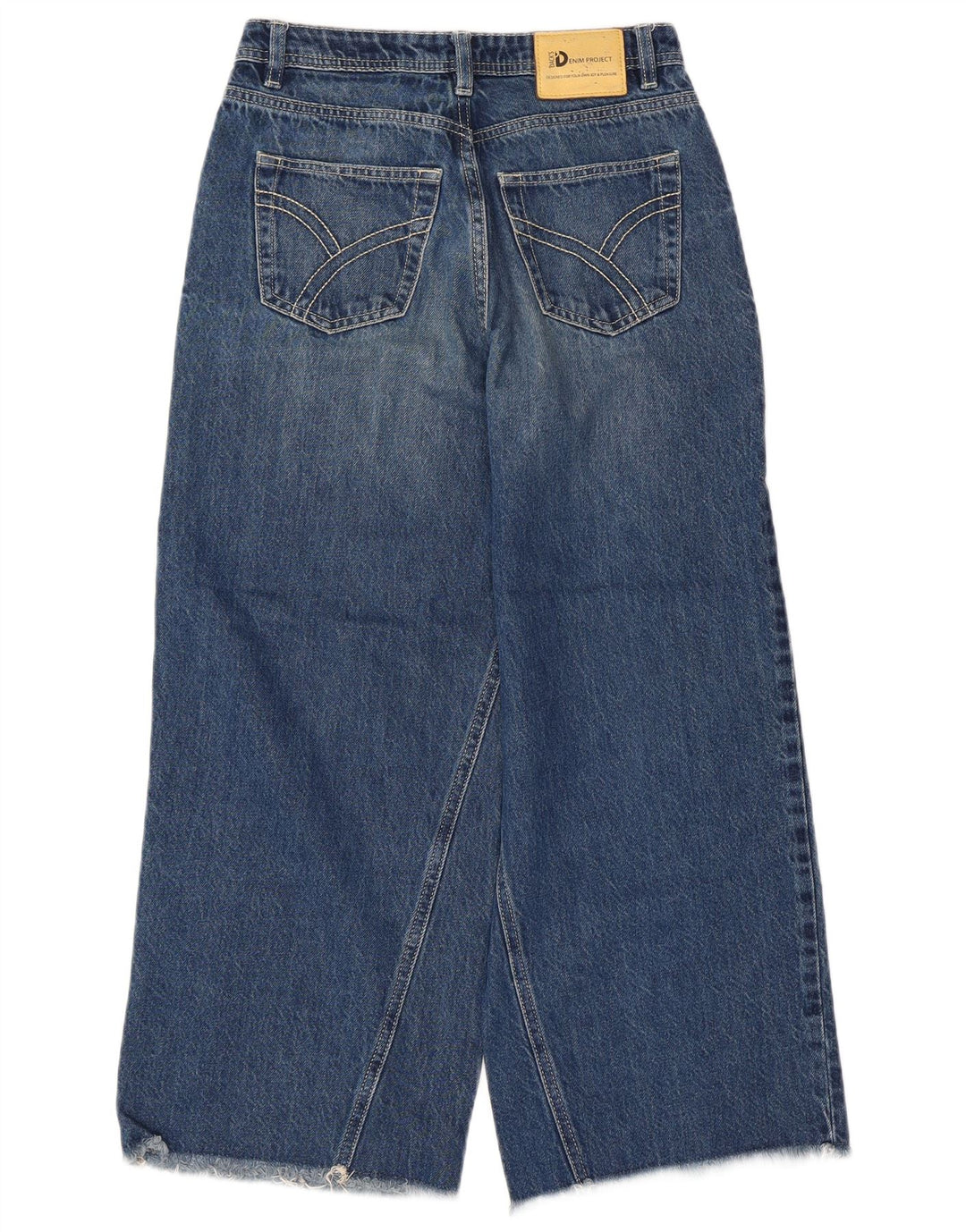 Dacks Dame Crop Wide Leg Jeans IT 40 Small W26 L25 Blå Bomuld