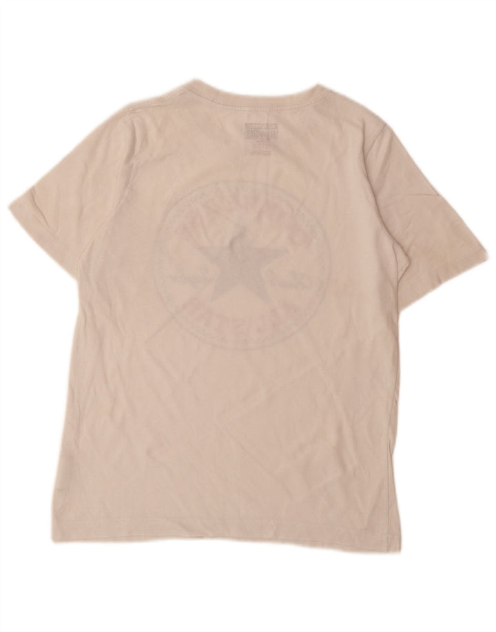 CONVERSE Drenge Grafisk T-Shirt Top 10-11 År Medium Hvid Bomuld