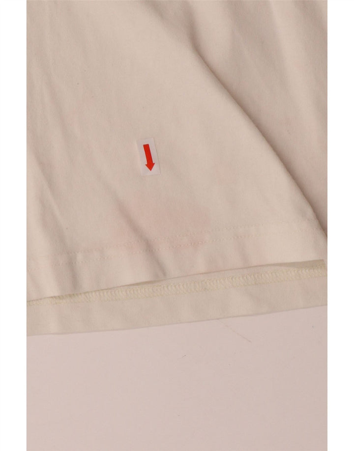 ADIDAS Mens T-Shirt Top Medium Off White Cotton