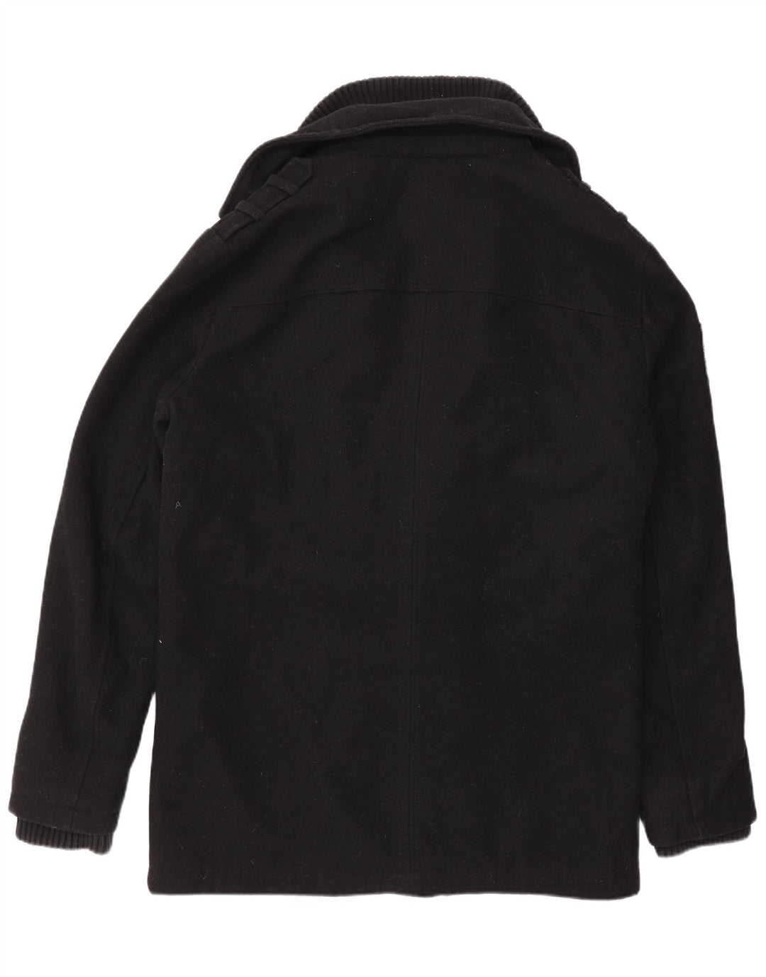 Jack & Jones Herre Pea Coat UK 40 Large Black Wool