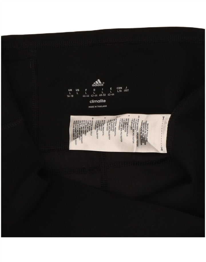 ADIDAS Womens Climalite Capri Leggings UK 16/18 Large Black Polyester