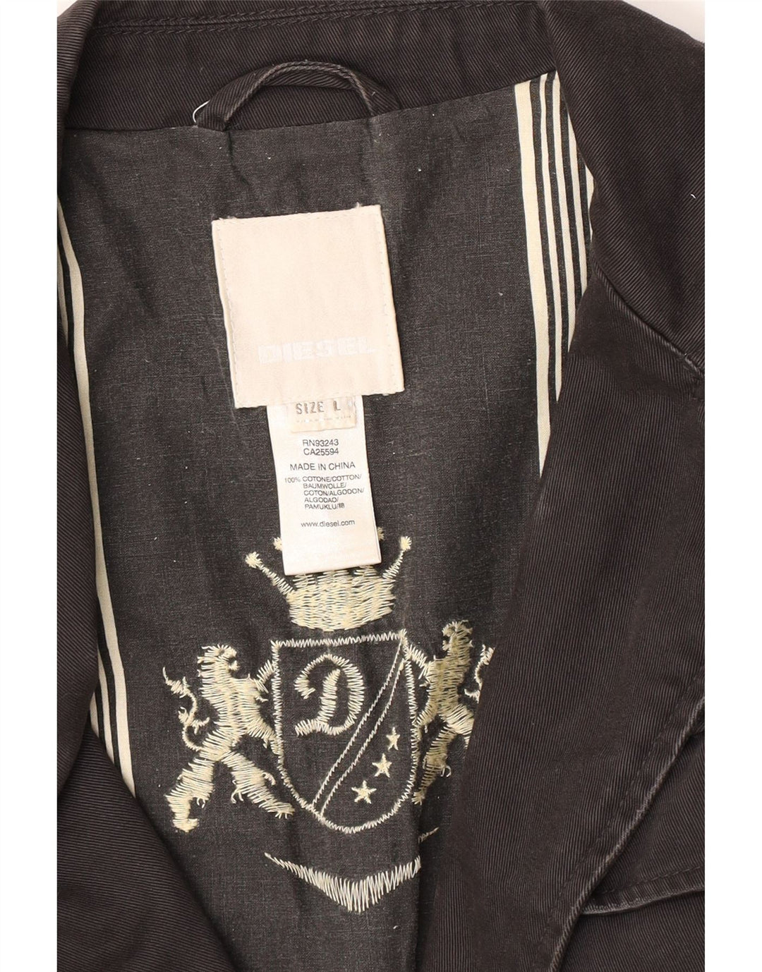 Diesel Herre Military Military Jacket UK 40 Large Black