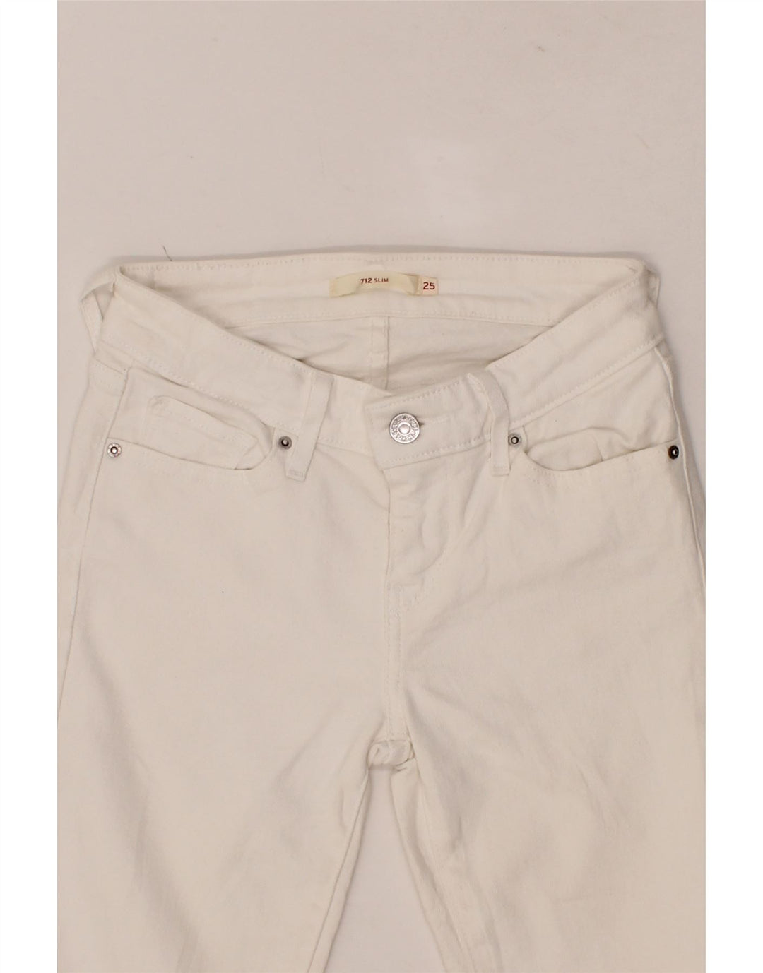 LEVI'S Womens 712 Slim Jeans W25 L26  White Cotton Vintage Levi's and Second-Hand Levi's from Messina Hembry 