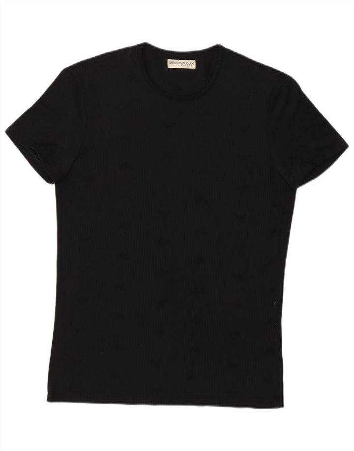 Emporio Armani T-shirt top til kvinder UK 14 Medium Sort