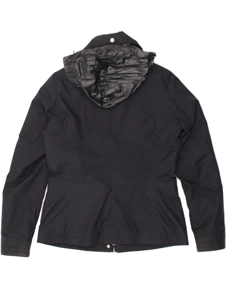 MARINA YACHTING Womens Hooded Windbreaker Jacket IT 46 Large Navy Blue | Vintage Marina Yachting | Thrift | Second-Hand Marina Yachting | Used Clothing | Messina Hembry 