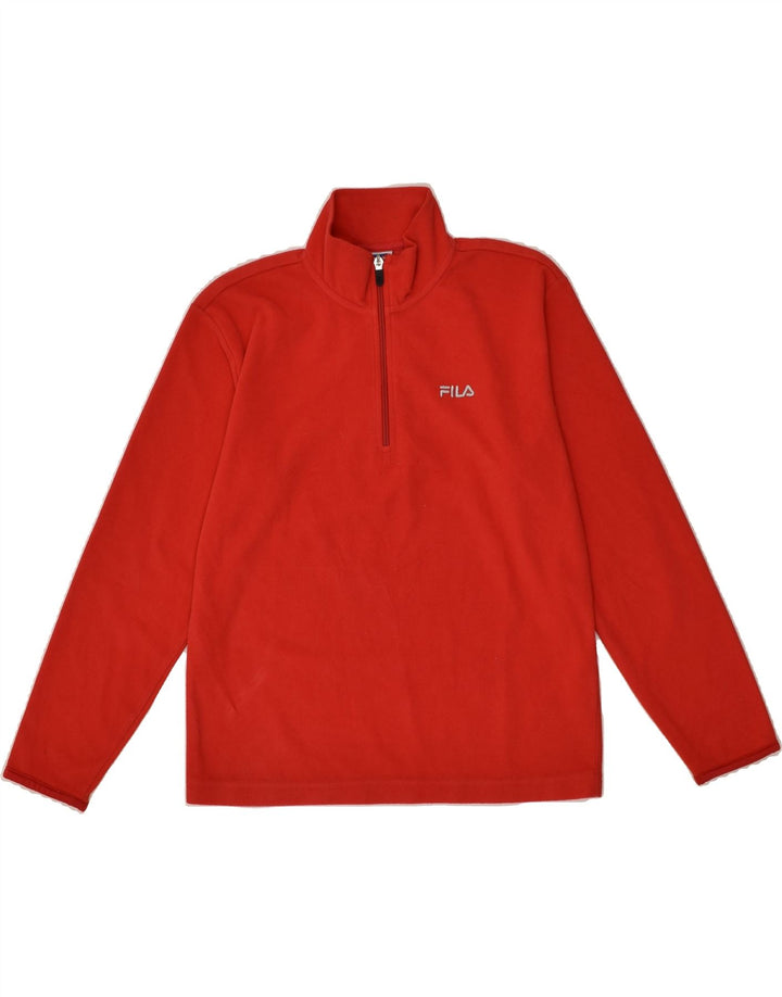 FILA Boys Zip Neck Fleece Jumper 11-12 Years Red Polyester | Vintage Fila | Thrift | Second-Hand Fila | Used Clothing | Messina Hembry 
