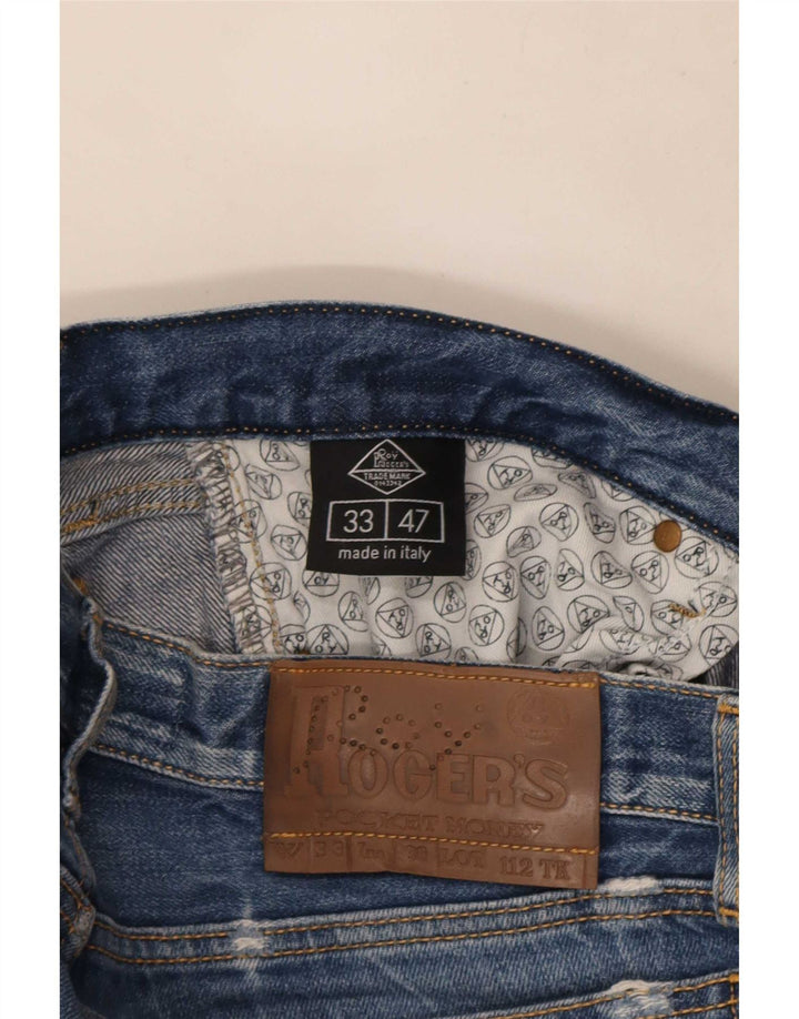 Roy Rogers Herre Distressed Denim Shorts W33 Medium Blue Cotton