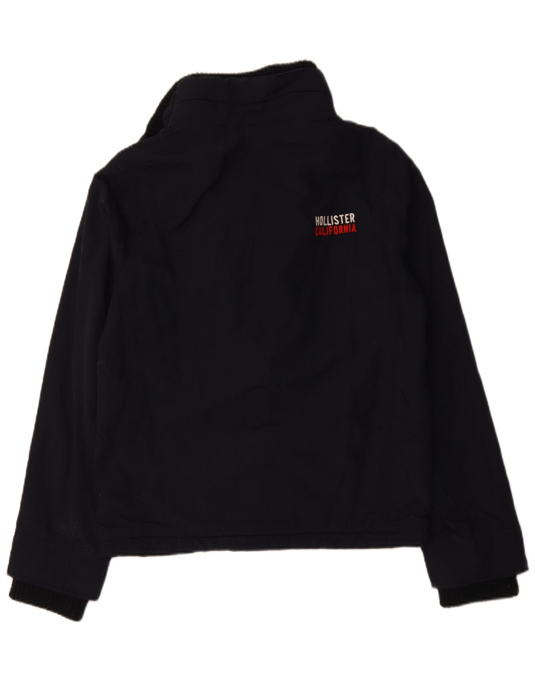 Hollister Herre Windbreaker Jacket UK 38 Medium Navy Blue Polyester