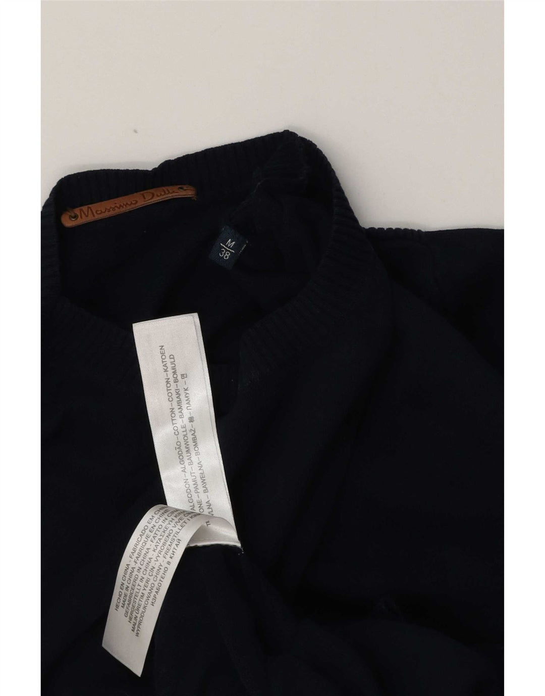 Massimo Dutti Herre Crew Neck sweater Medium Navyblå Bomuld