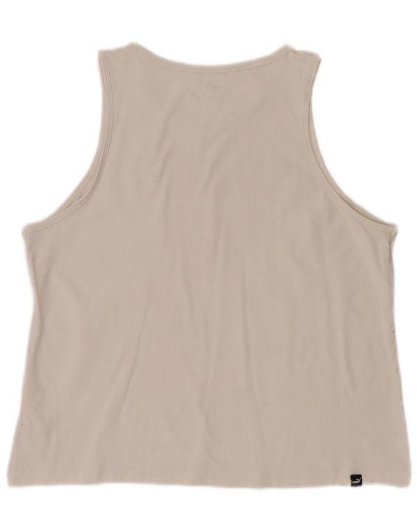 PUMA Womens Graphic Vest Top UK 18 XL White Cotton