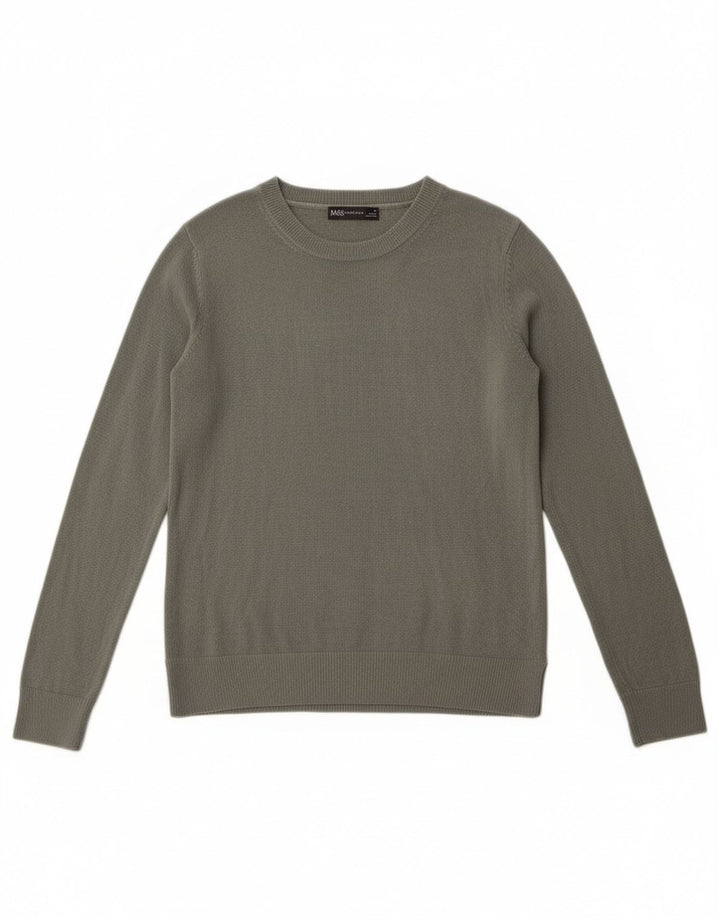 Marks & Spencer Dame Boat Neck Jumper Sweater UK 10 Small Khaki