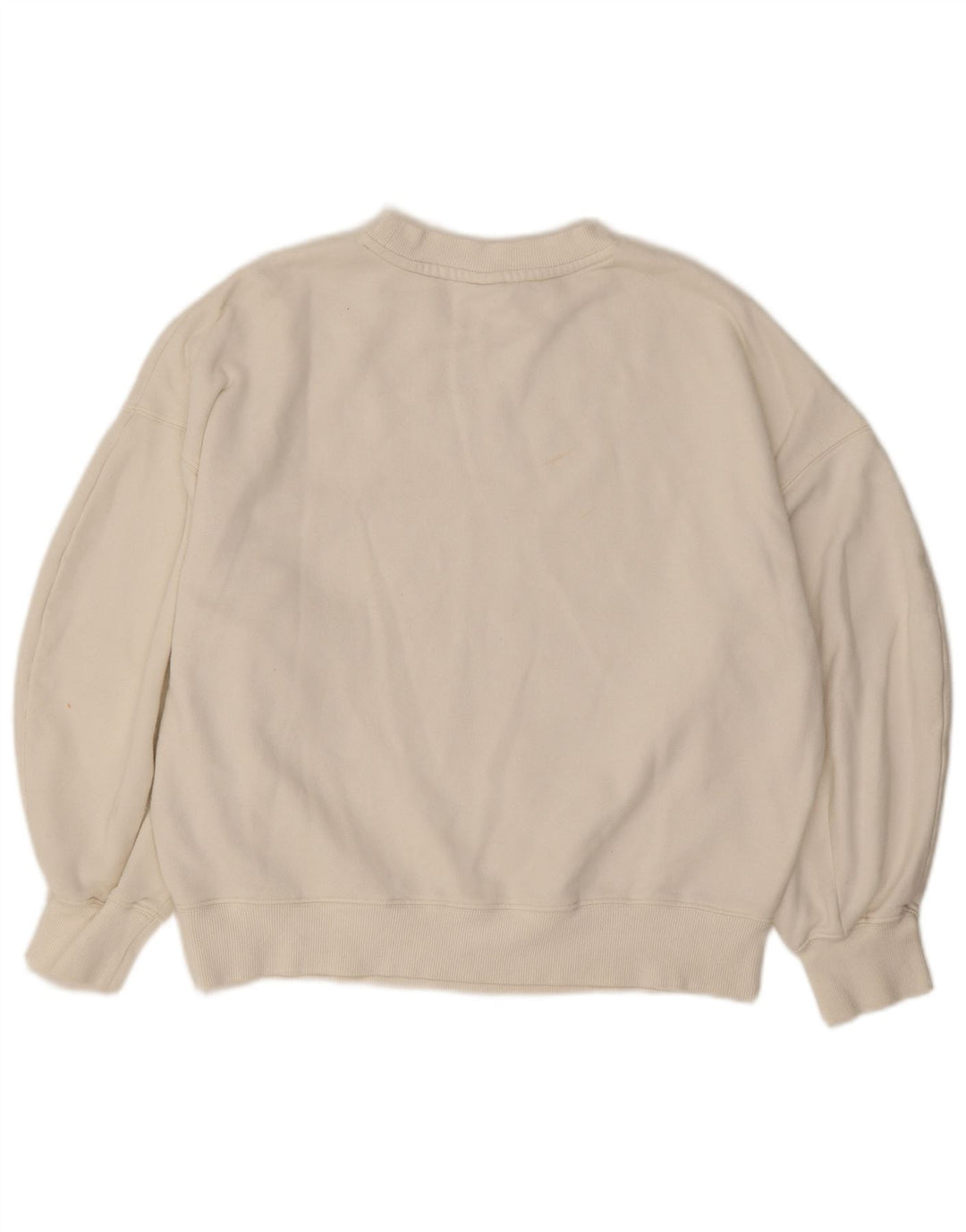 Puma Dame Oversized Sweatshirt Jumper UK 10 Small White Bomuld