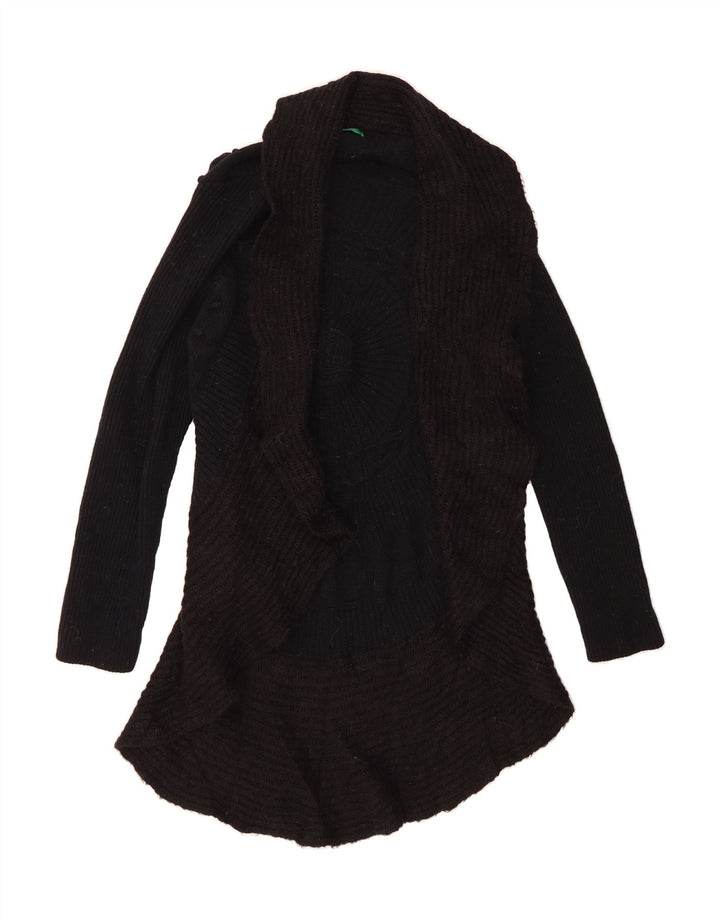 BENETTON Womens Open Cardigan Sweater UK 16 Large Black Wool Vintage Benetton and Second-Hand Benetton from Messina Hembry 