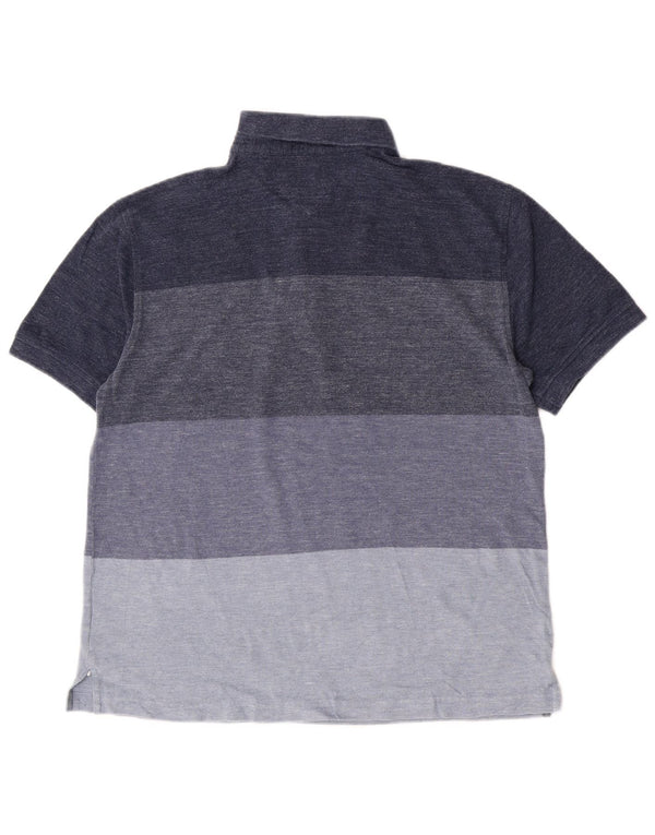 Tommy Hilfiger Herre Custom Fit Polo Shirt XL Navy Blue Colourblock Bomuld
