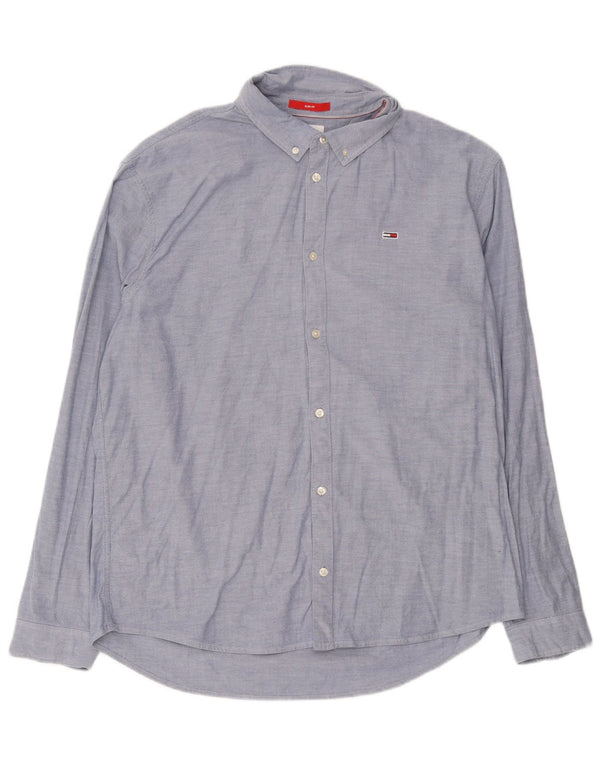 Tommy Hilfiger herre Slim Fit skjorte 2XL blå bomuld