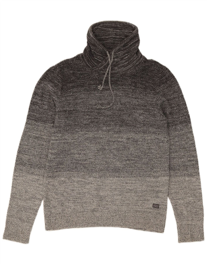 Jack & Jones Herre rullehals sweater mellemgrå Colourblock Bomuld