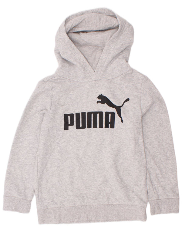 Puma drenge grafisk hættetrøje 5-6 år XS grå bomuld