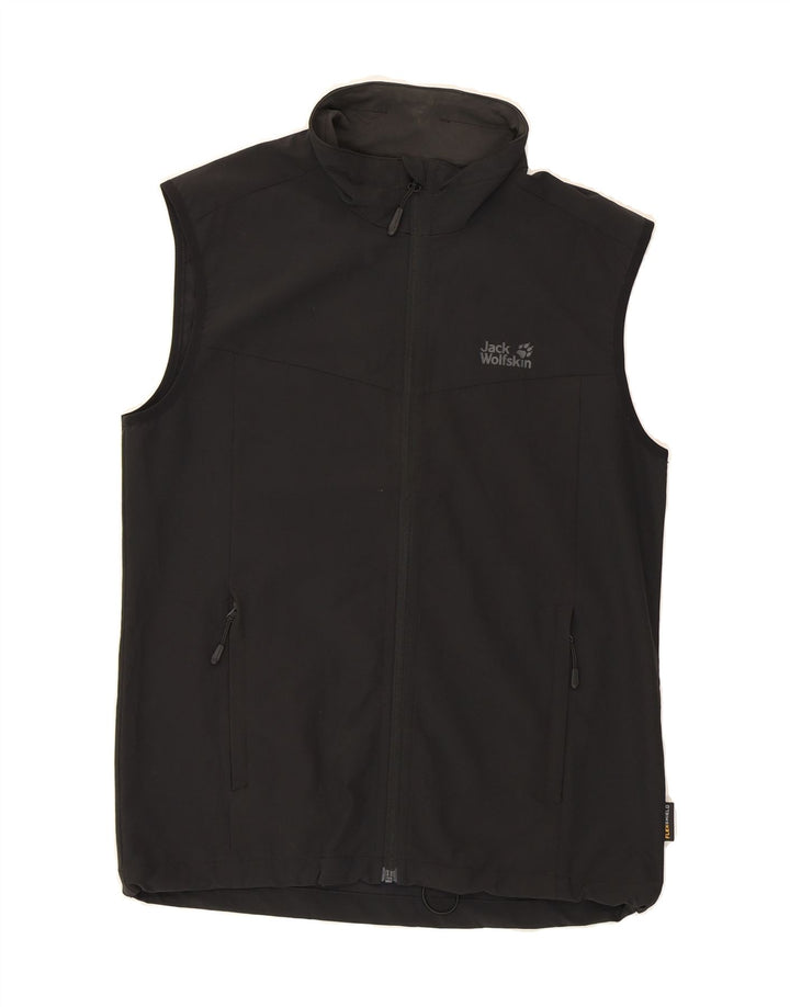 JACK WOLFSKIN Mens Sleeveless Tracksuit Top Jacket UK 38 Small Black Vintage Jack Wolfskin and Second-Hand Jack Wolfskin from Messina Hembry 