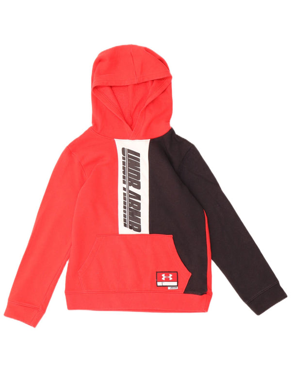 Under Armour Boys grafisk hættetrøje 9-10 år Medium rød farveblok