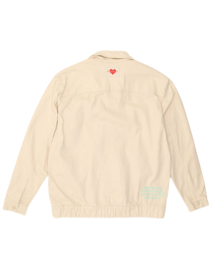 Adidas Herre Bomber Jacket UK 36 Small Off White Bomuld