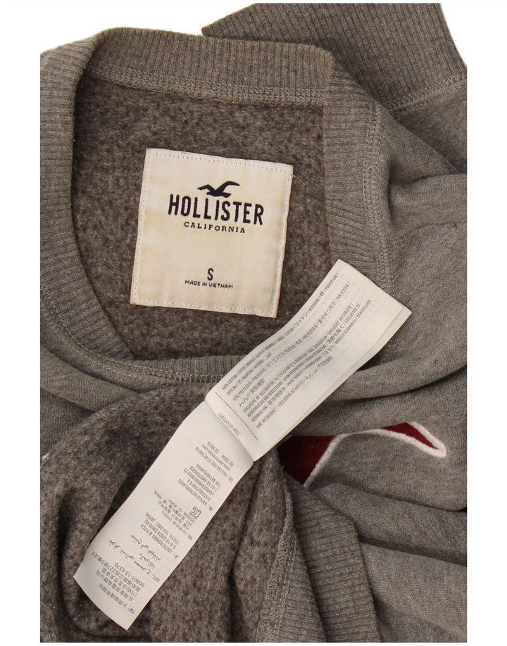 Hollister Herre grafisk sweatshirt jumper lille grå bomuld