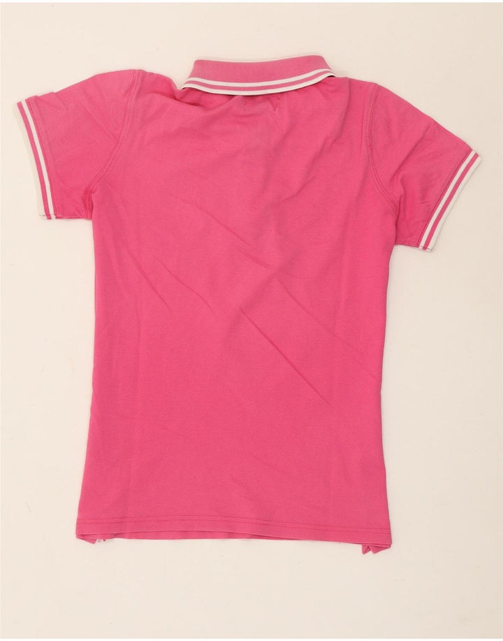 Sergio Tacchini Dame Polo Shirt UK 12 Medium Pink Bomuld
