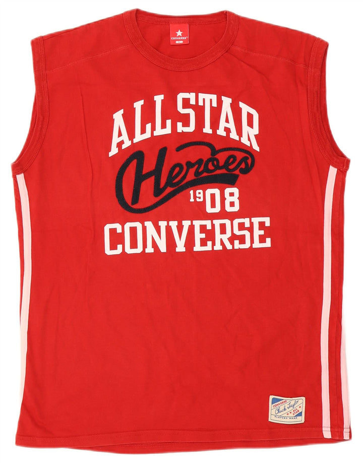Converse Herre Grafisk Vest Top Stor Rød Bomuld