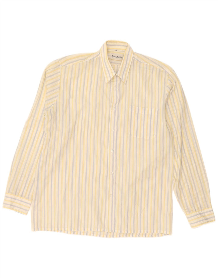 Vintage herreskjorte str. 39 Medium gul stribet