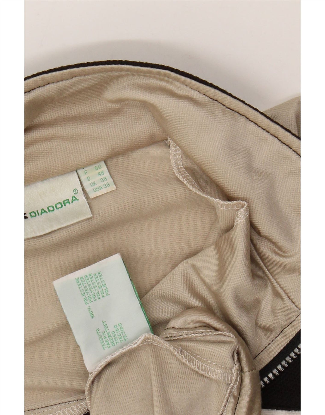 DIADORA Træningsdragt til mænd Topjakke UK 38 Medium Beige Colourblock Polyester
