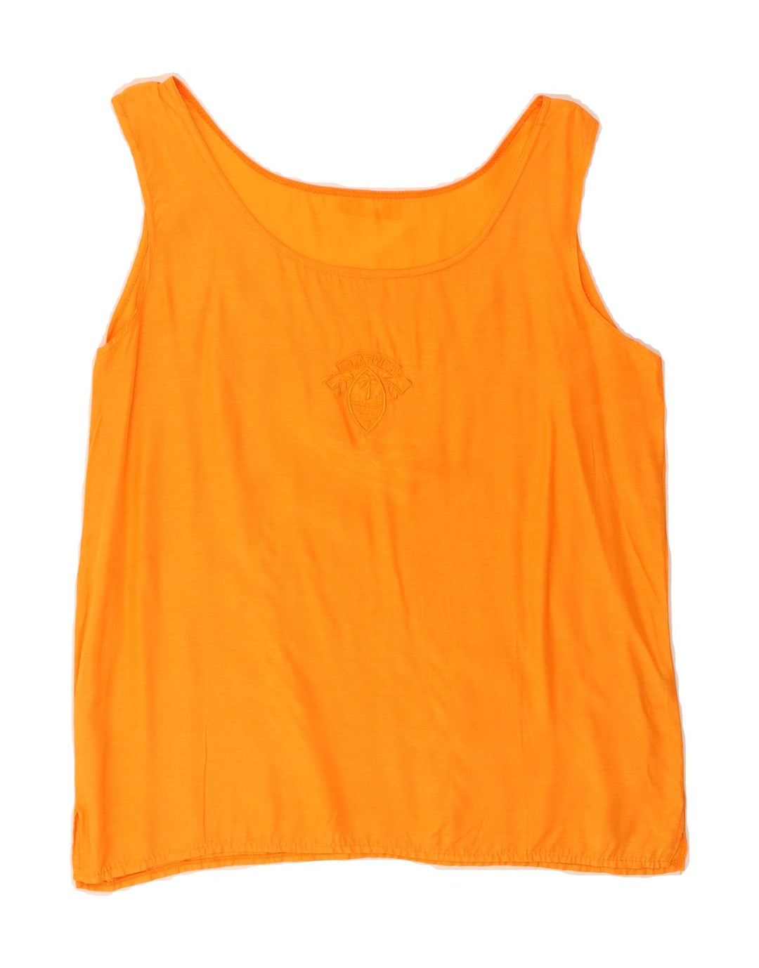 VINTAGE Womens Sleeveless Blouse Top UK 12 Medium Orange Viscose Vintage Vintage and Second-Hand Vintage from Messina Hembry 