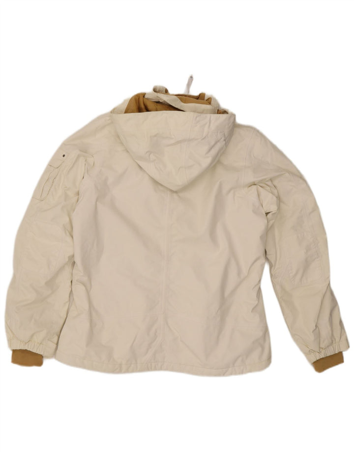 The North Face Dame Hooded Windbreaker Jacket UK 16 Large White Nylon
