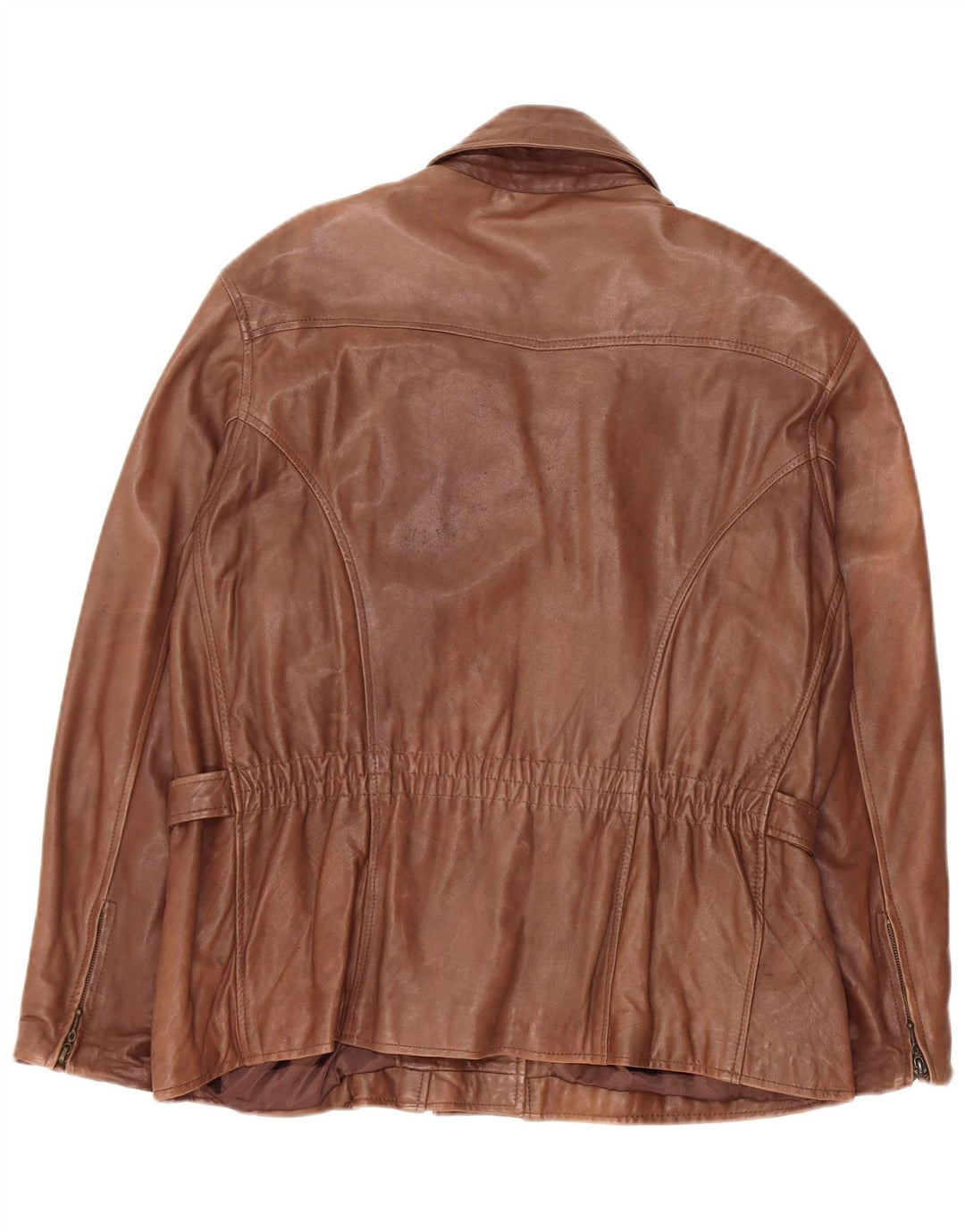 Vintage oversize læderjakke til kvinder UK 18 XL brunt læder