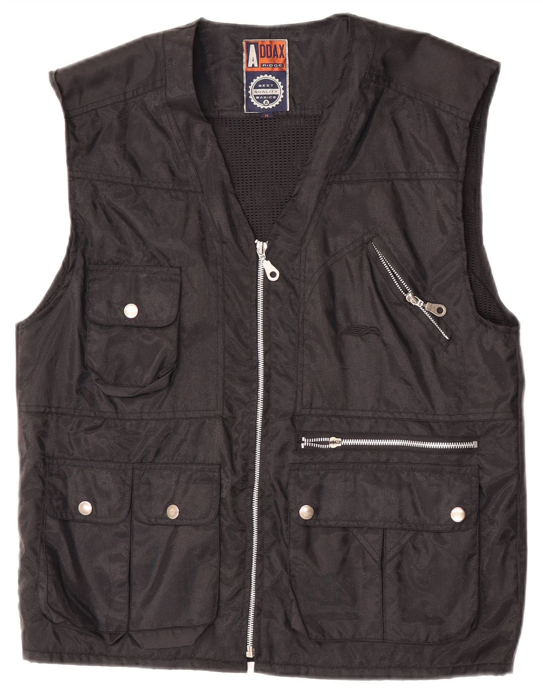 Vintage Herre Utility Gilet UK 38 Medium Black Nylon