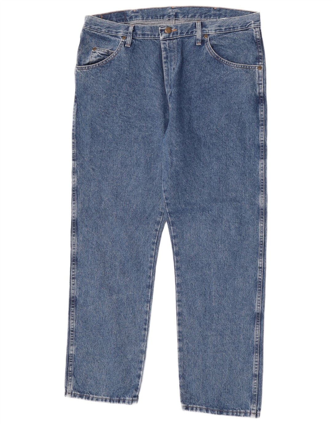 Wrangler Herre Regular Fit Straight Jeans W38 L30 Blå Bomuld