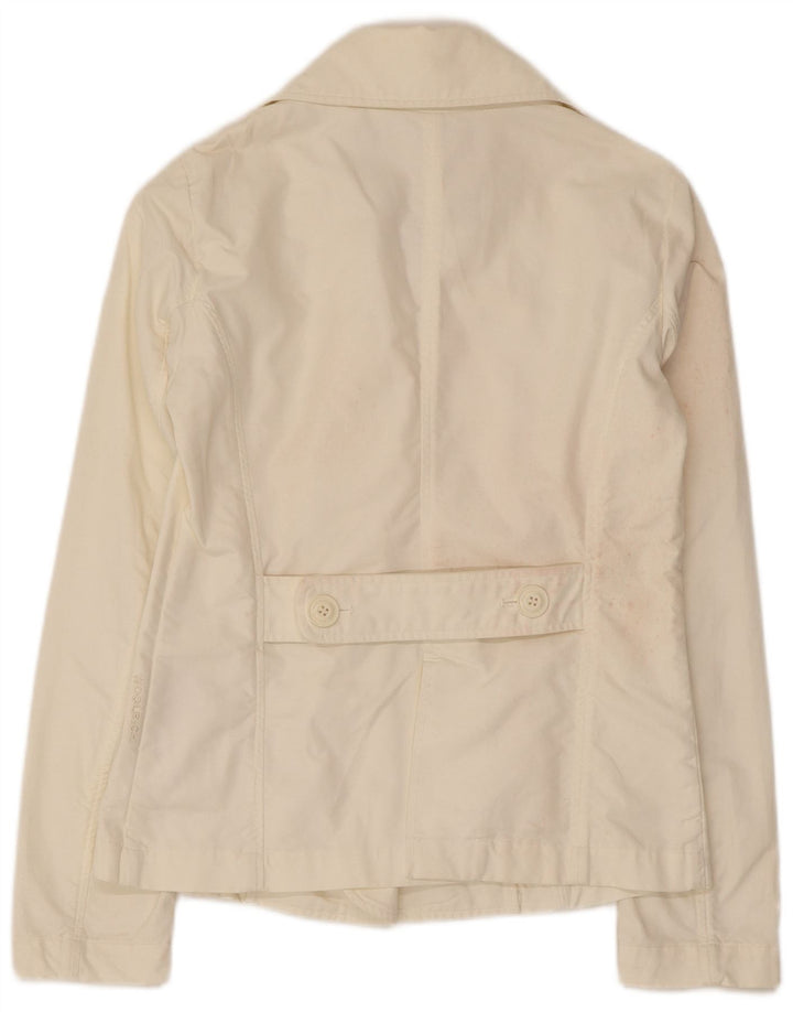 WOOLRICH Short Pea Coat til kvinder UK 6 XS Off White Bomuld