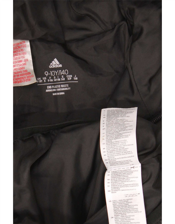 Adidas drenge hættepolstret jakke 9-10 år sort polyester