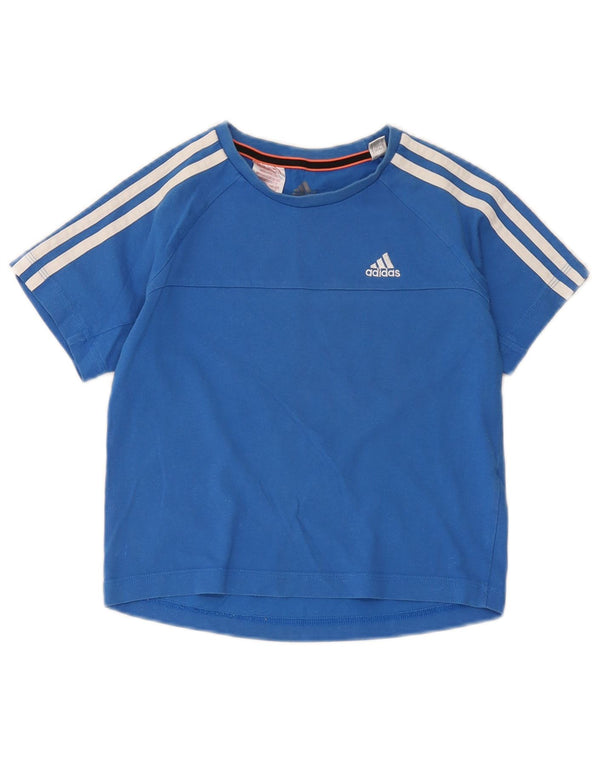 Adidas Boys Climalite T-Shirt Top 7-8 år Blå Bomuld